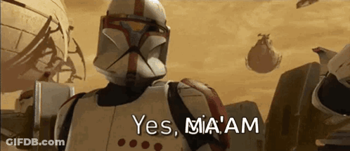 Clone Trooper Says Yes Mia Am In Desert GIF