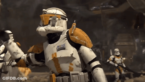 Clone Trooper With Commander Badge GIF