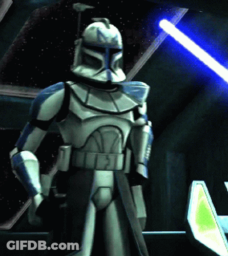 Clone Trooper With Letter X On Head GIF