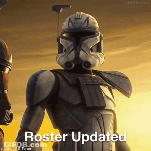 Clone Trooper With Roster Updated Caption GIF
