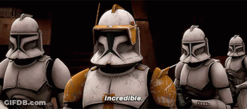 Clone Troopers Standing In Line Saying Incredible GIF