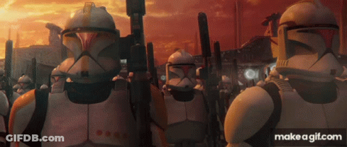 Clone Troopers Standing In Line With Makeagif.com GIF