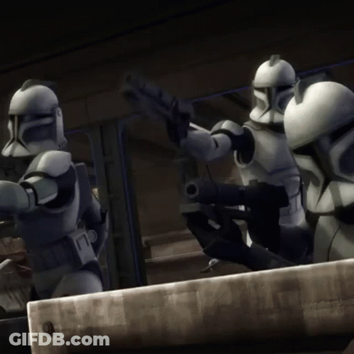 Clone Troopers With Letter T On Helmets GIF