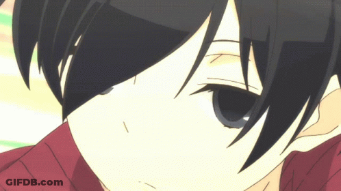 Close-Up Anime Character With Black Hair GIF