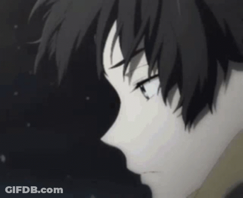 Close Up Anime Face Black And White GIF