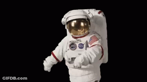 Close Up Astronaut Helmet And Space Suit GIF