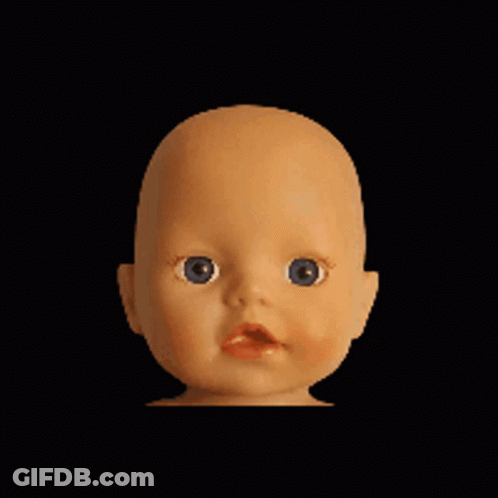 Close Up Baby Doll Face GIF