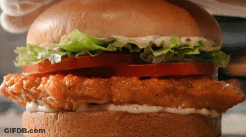 Close Up Bacon Cheeseburger With Ketchup And Mayonnaise GIF