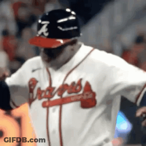 Close-Up Baseball Player In Braves Jersey And Helmet GIF
