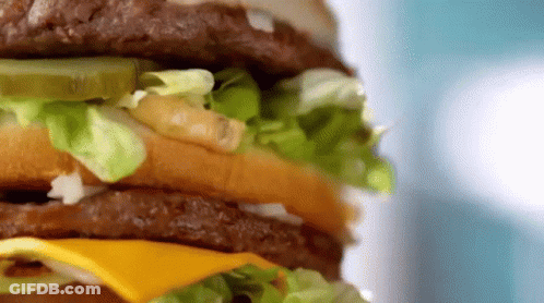 Close Up Big Mac Lettuce Cheese Pickles Sauce GIF