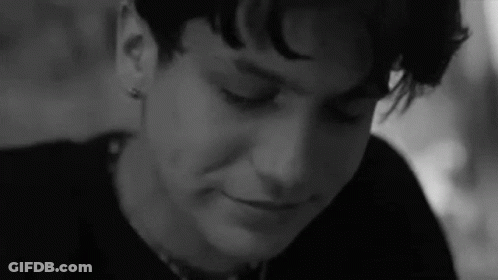 Close Up Black And White Face With Eyes Closed GIF