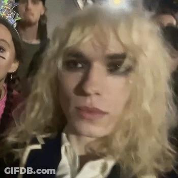 Close Up Blonde Hair Black Makeup GIF