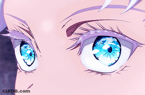 Close Up Blue Eye With White Eyelashes GIF