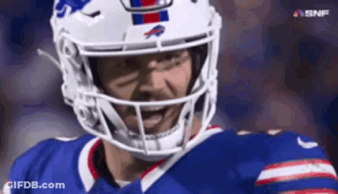 Close Up Buffalo Bills Football Player Helmet GIF