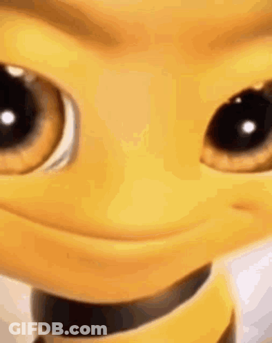 Close Up Cartoon Character Big Eyes Smile GIF