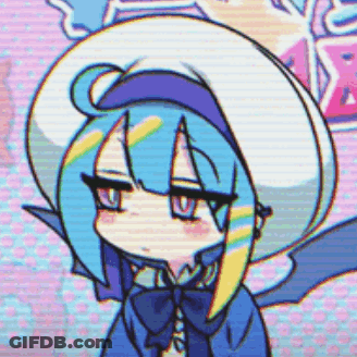 Close Up Cartoon Character Blue Hair GIF