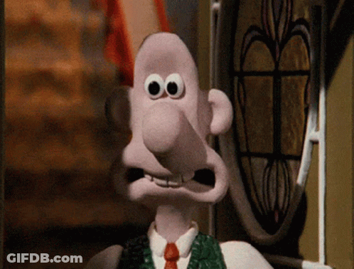 Close Up Cartoon Character With Big Nose And Big Eyes GIF