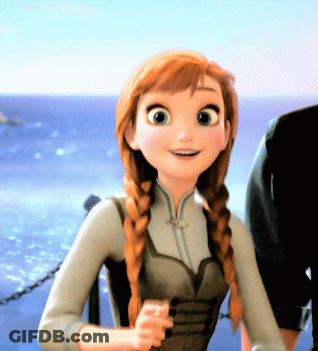 Close Up Cartoon Character With Braids Smiling GIF