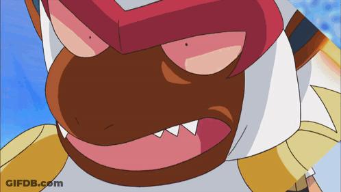 Close Up Cartoon Character With Red Mask GIF