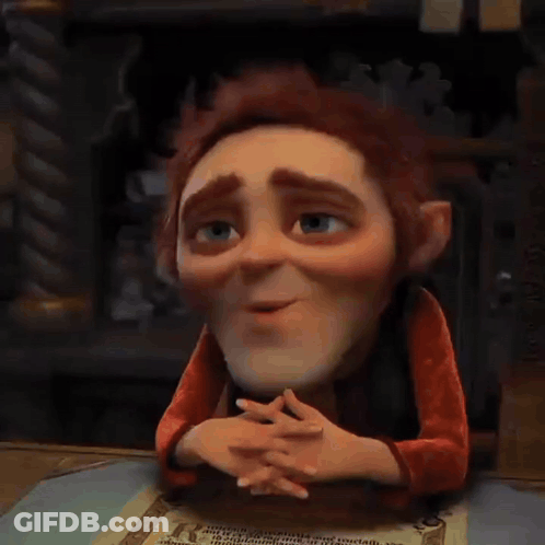 Close Up Cartoon Character With Serious Look GIF