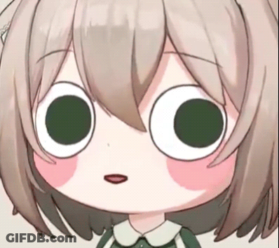 Close Up Cartoon Face With Big Eyes GIF