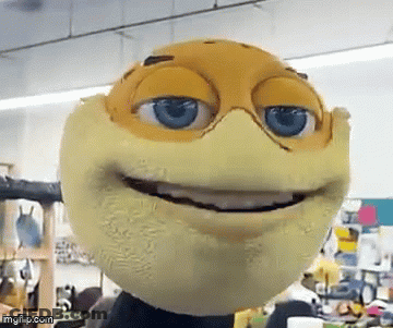 Close Up Cartoon Face With Smiley GIF