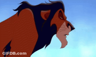 Close Up Cartoon Lion With Blue Sky GIF