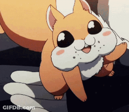 Close Up Cartoon Squirrel With Big Smile GIF