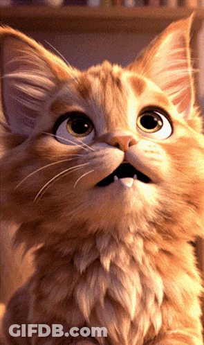 Close Up Cat Looking Up At Camera GIF