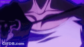 Close Up Chest And Shoulder Purple Background GIF