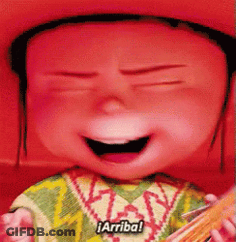 Close-Up Child Face Saying Arriba GIF