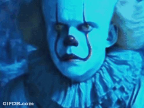 Close Up Clown With Blue Face GIF