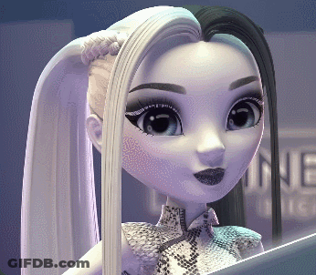 Close Up Doll Face Saying Ne GIF