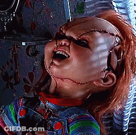Close Up Doll With Stitches On Face GIF