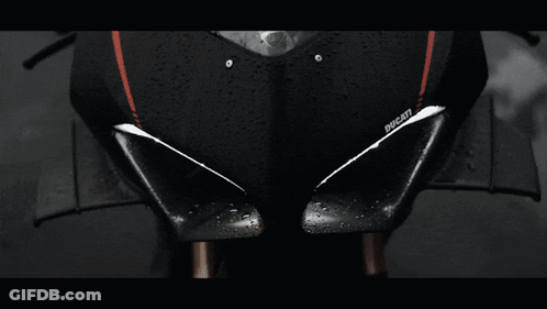 Close Up Ducati Motorcycle Rain Drops GIF