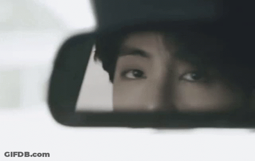 Close Up Eyes In Rear View Mirror GIF