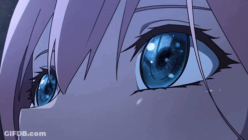 Close Up Eyes Reflecting Galaxy GIF