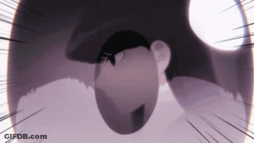 Close Up Face In Circle With Purple Background GIF