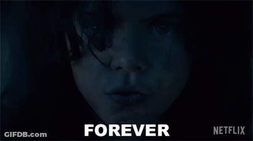 Close Up Face In Dark Saying Forever GIF
