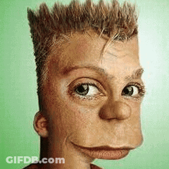 Close Up Face Resembling Simpson GIF