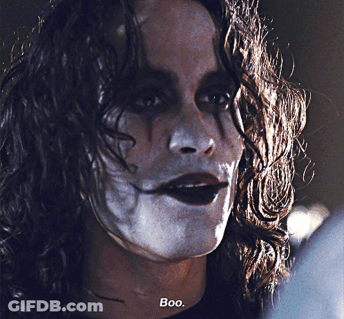 Close Up Face Saying Boo GIF