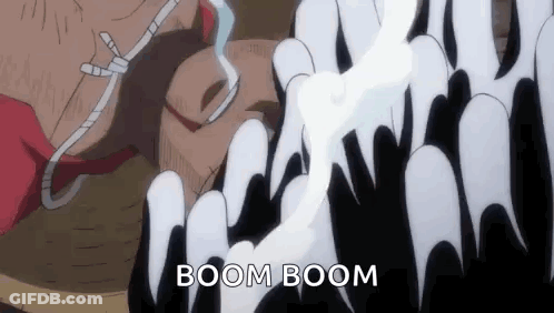 Close Up Face Saying Boom Boom GIF