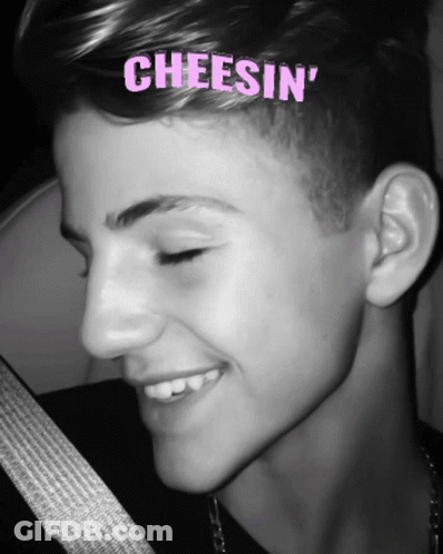 Close Up Face Saying Cheesin GIF