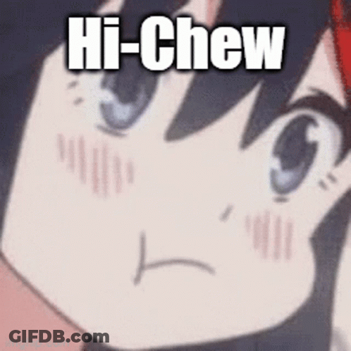 Close Up Face Saying Hi-Chew GIF