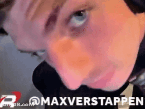 Close Up Face Saying Max Verstappen GIF