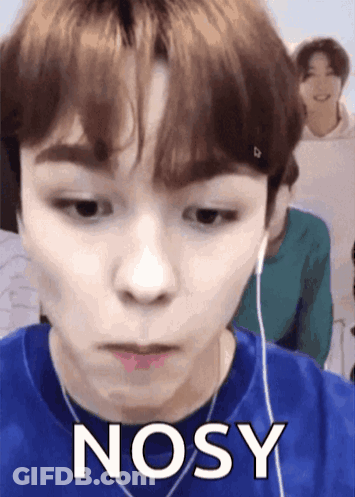 Close Up Face Saying Nosy GIF