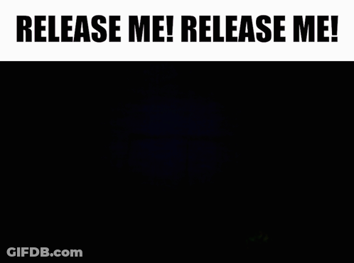 Close Up Face Saying Release Me GIF