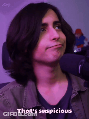 Close-Up Face Saying That's Suspicious GIF