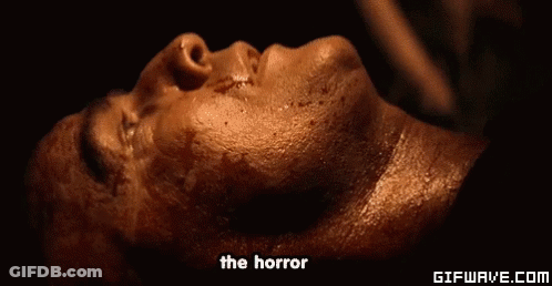 Close Up Face Saying The Horror GIF