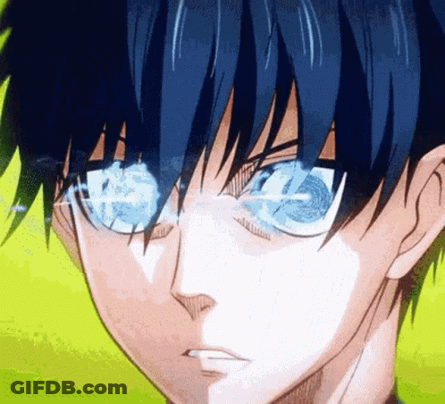 Close Up Face With Blue Eyes And Yellow Background GIF